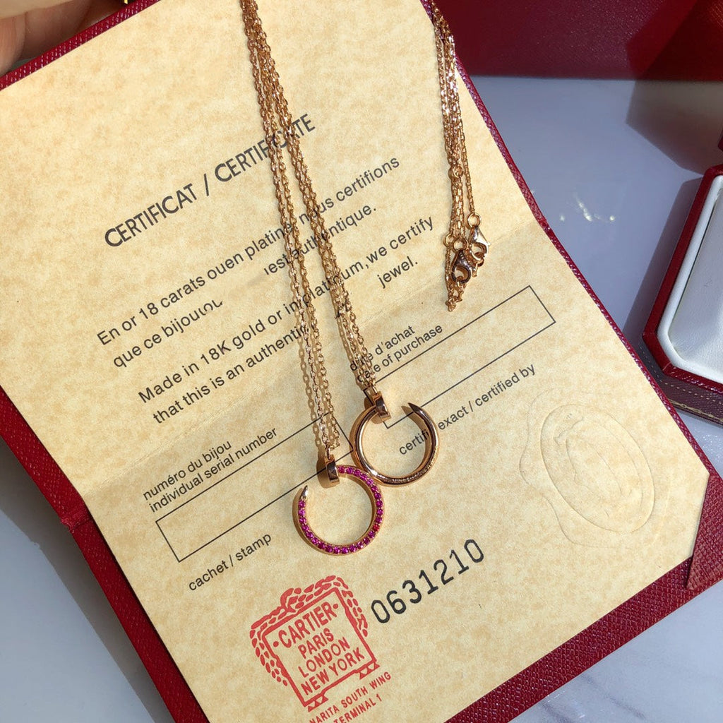 [Luxe Jewelry]JUSTE NECKLACE RED FULL DIAMONDS