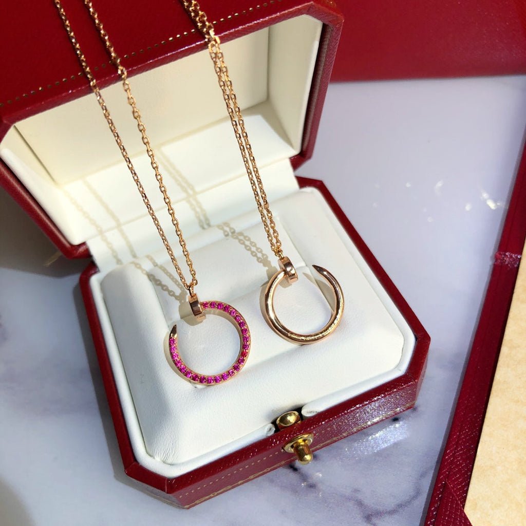 [Luxe Jewelry]JUSTE NECKLACE RED FULL DIAMONDS