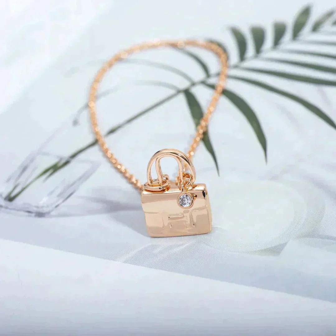 [Luxe] COLLIER AMULETTE PÉDANT OR ROSE
