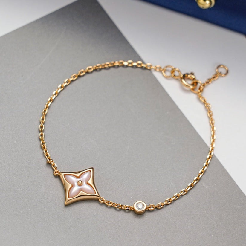 [Luxe]STAR 1 DIAMOND PINK GOLD BRACELET