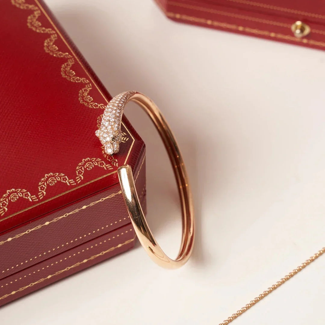 [Luxe Jewelry]PANTHERE HALF DIAMOND OPEN BRACELET