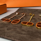 [Luxe]Boucles d'oreilles Chaine Verso en céramique noire