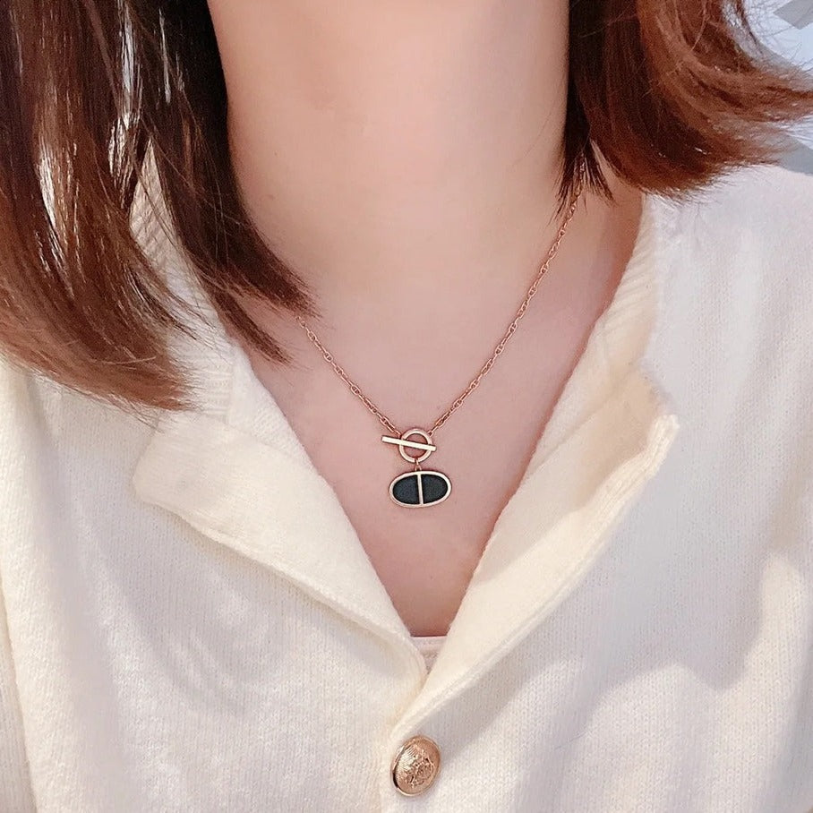 [Luxe]チェーン ヴェルソ ブラック セラミック ネックレス