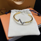 [Luxe] BRACELET OUVERT VOLTE UPITE DOWN DIAMANT OR