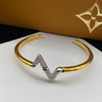 [Luxe] BRACELET OUVERT VOLTE UPITE DOWN DIAMANT OR