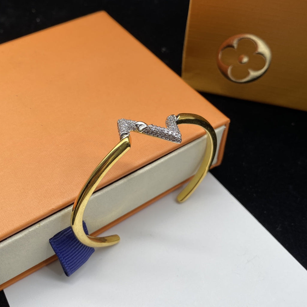 [Luxe] BRACELET OUVERT VOLTE UPITE DOWN DIAMANT OR