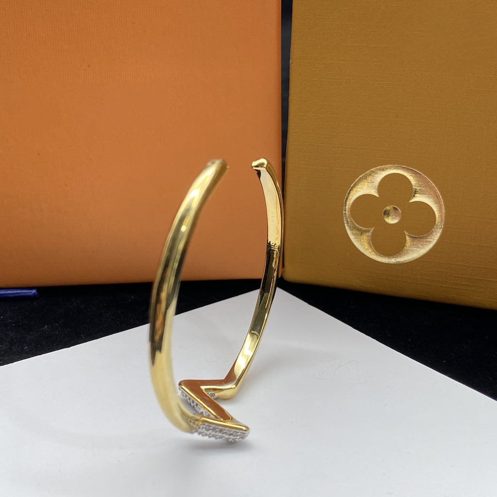 [Luxe] BRACELET OUVERT VOLTE UPITE DOWN DIAMANT OR
