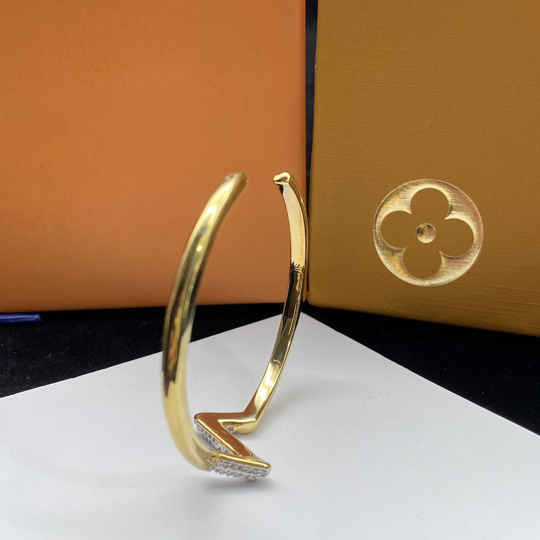 [Luxe] BRACELET OUVERT VOLTE UPITE DOWN DIAMANT OR