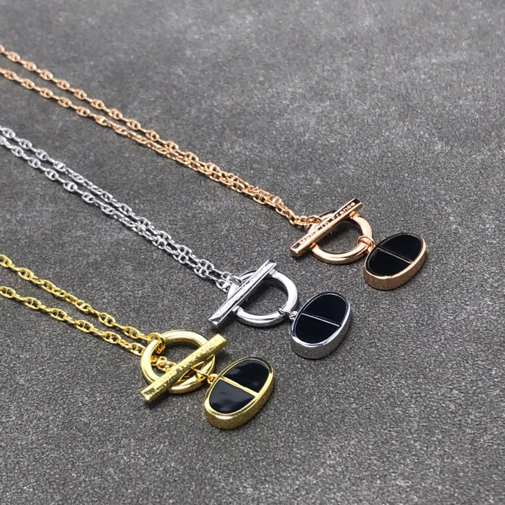[Luxe]チェーン ヴェルソ ブラック セラミック ネックレス