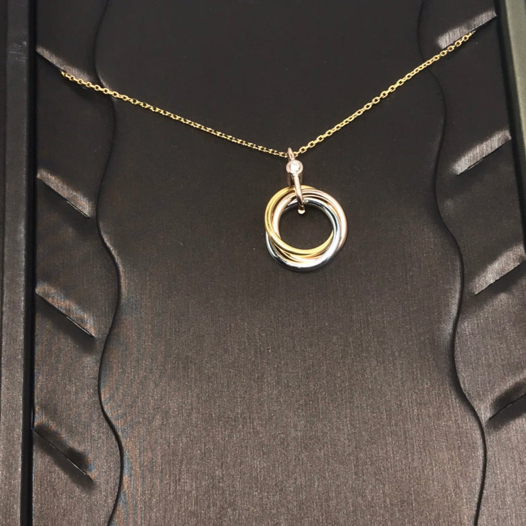 [Luxe Jewelry]TRINITY  NECKLACE 1 DIAMOND