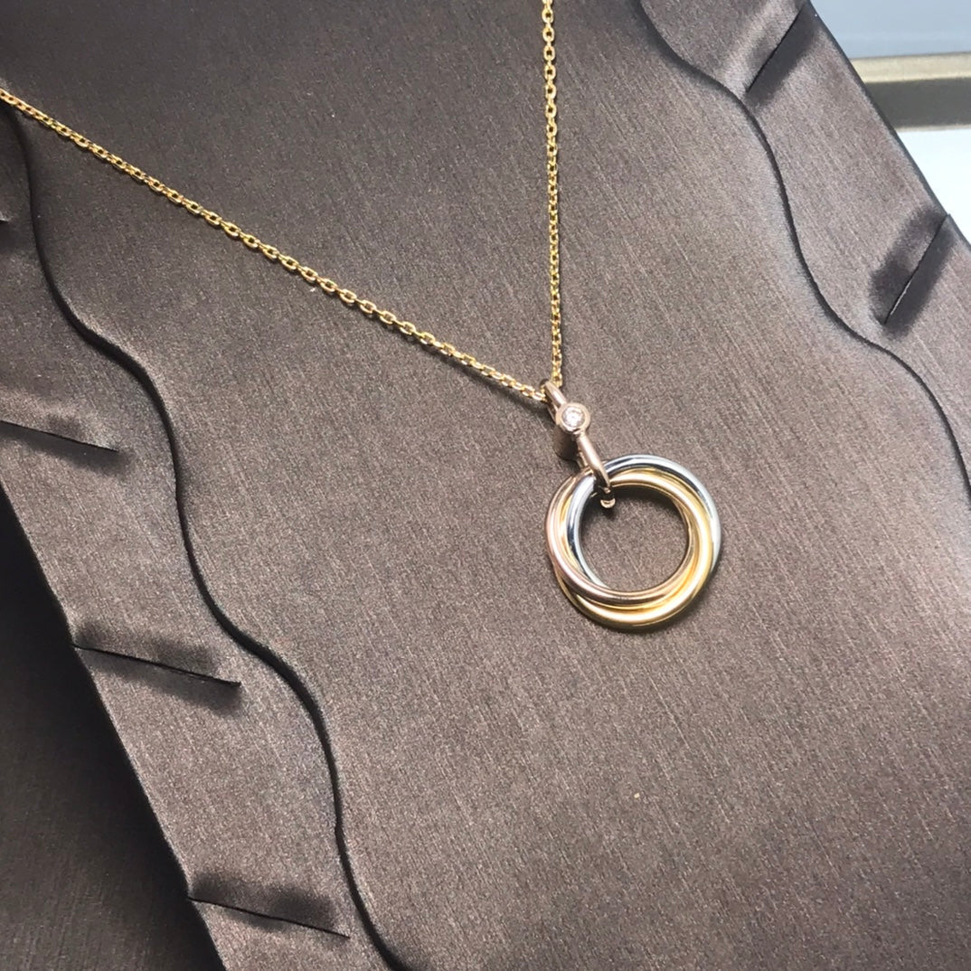 [Luxe Jewelry]TRINITY  NECKLACE 1 DIAMOND