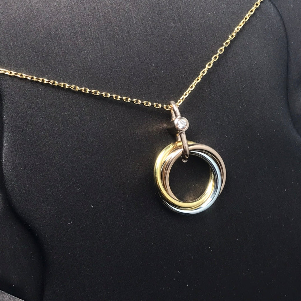 [Luxe Jewelry]TRINITY  NECKLACE 1 DIAMOND
