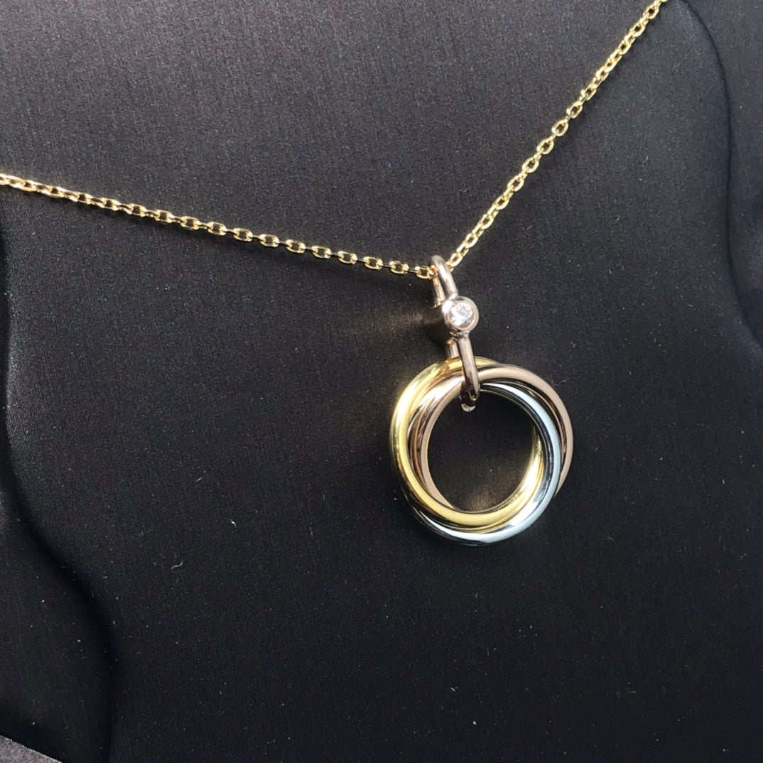 [Luxe Jewelry]TRINITY  NECKLACE 1 DIAMOND