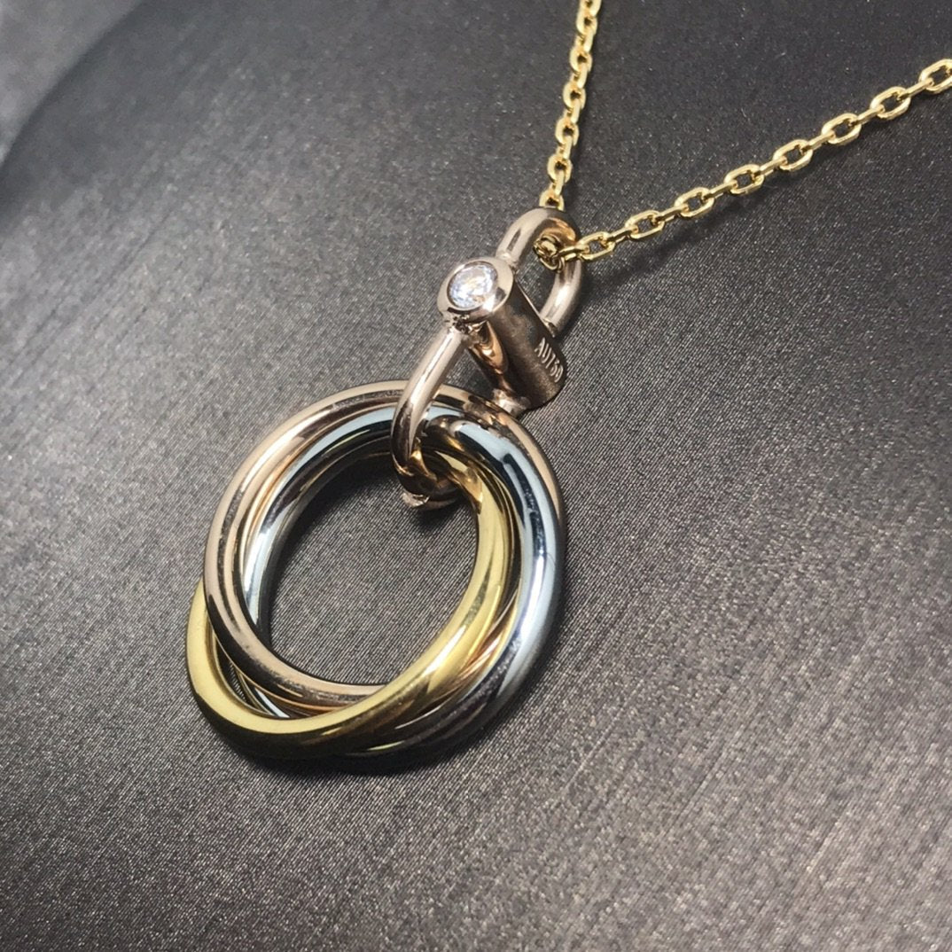 [Luxe Jewelry]TRINITY  NECKLACE 1 DIAMOND