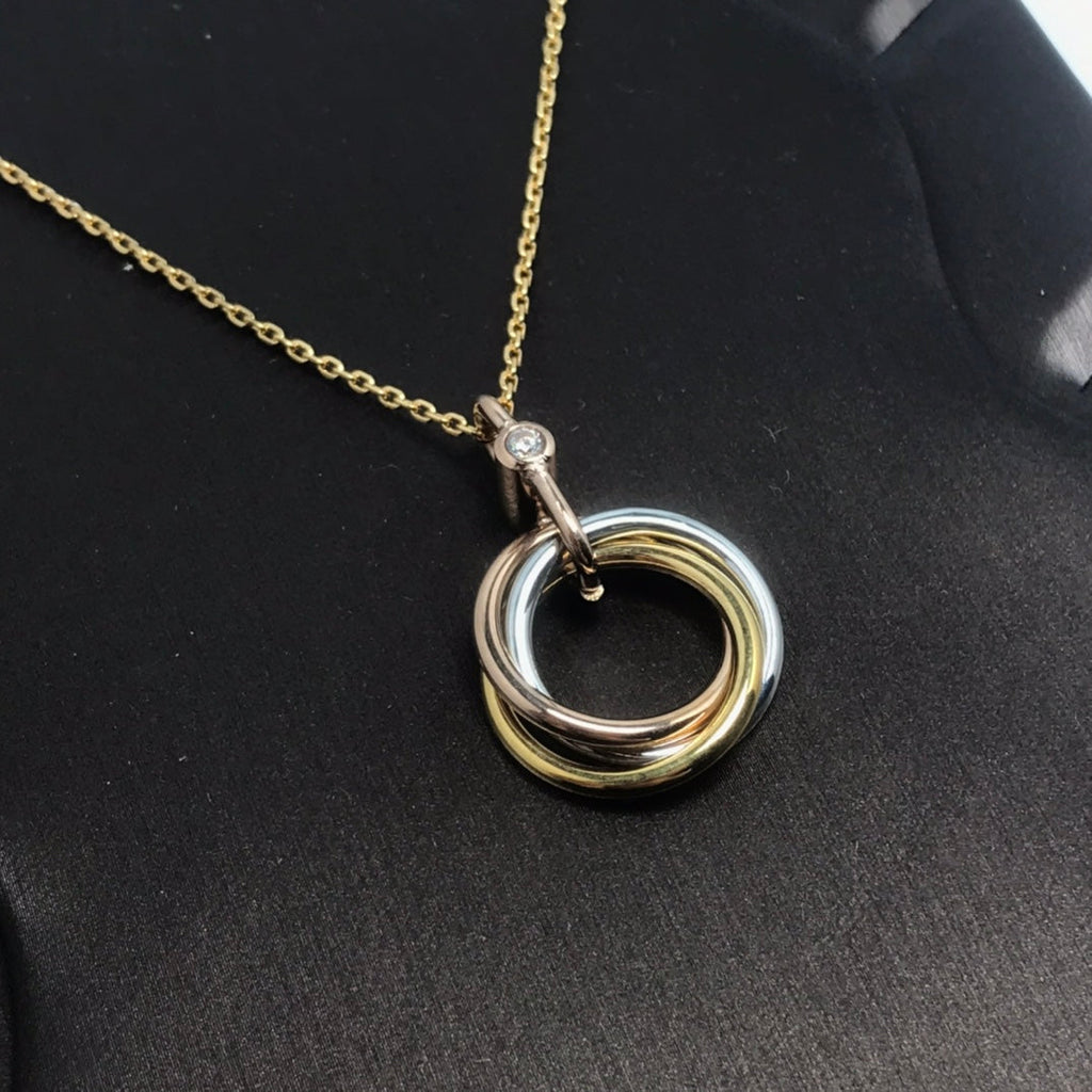 [Luxe Jewelry]TRINITY  NECKLACE 1 DIAMOND