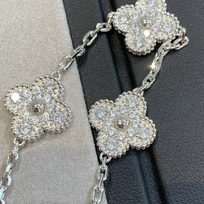 [Luxe] CLOVER 5 MOTIF FULL DIAMOND BRACELET COLLECTION