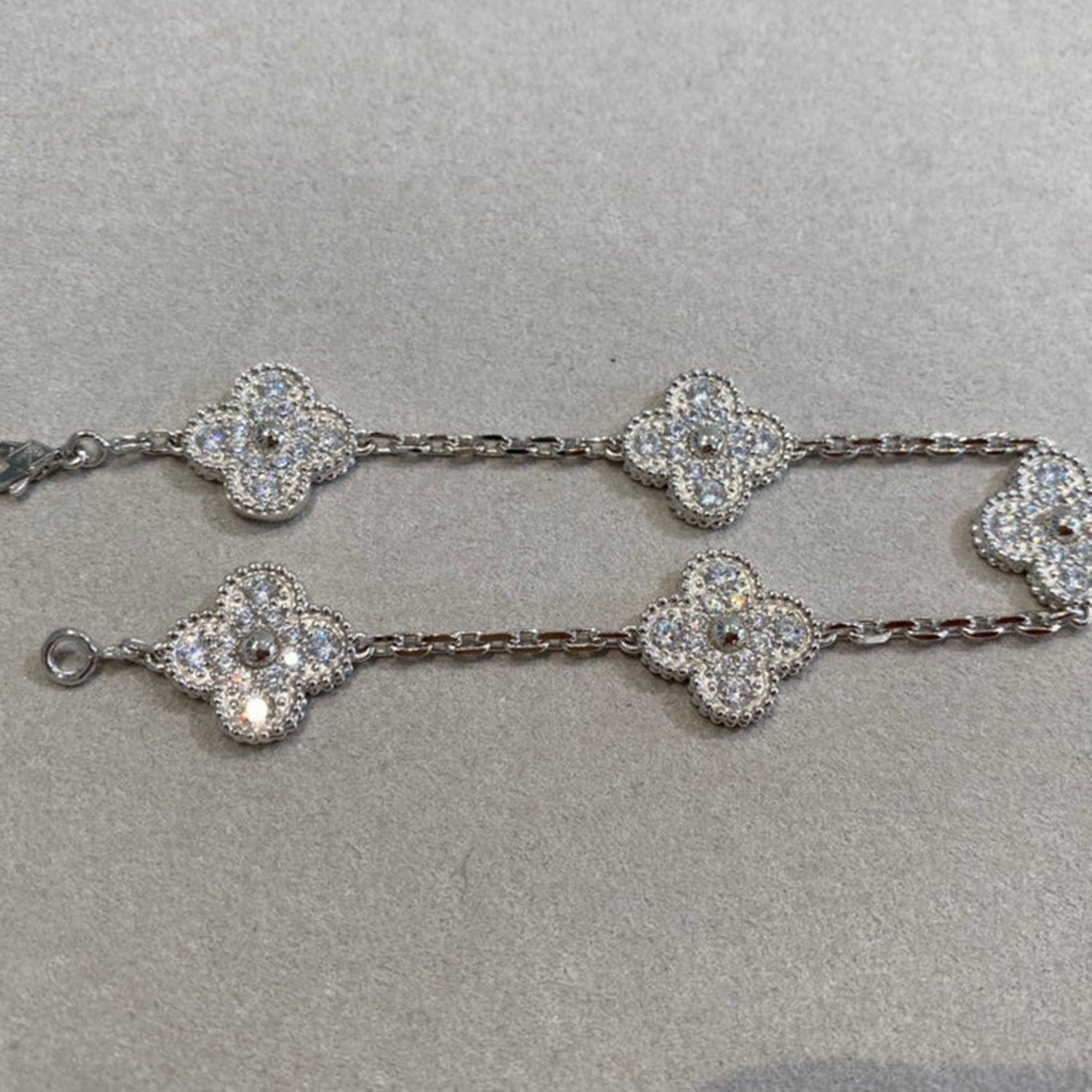 [Luxe] CLOVER 5 MOTIF FULL DIAMOND BRACELET COLLECTION