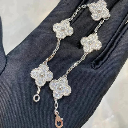 [Luxe] CLOVER 5 MOTIF FULL DIAMOND BRACELET COLLECTION