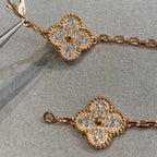 [Luxe] CLOVER 5 MOTIF FULL DIAMOND BRACELET COLLECTION