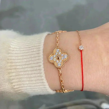 [Luxe] CLOVER 5 MOTIF FULL DIAMOND BRACELET COLLECTION