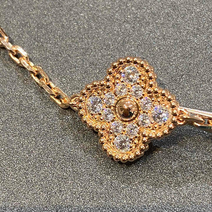 [Luxe] CLOVER 5 MOTIF FULL DIAMOND BRACELET COLLECTION