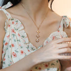 [Luxe] COLLIER EN OR ROSE DIAMANTS ÉTOILE ET SOLEIL