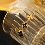 [Luxe] COLLIER ÉTOILE ET SOLEIL ONYX OR ROSE