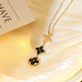 [Luxe] COLLIER ÉTOILE ET SOLEIL ONYX OR ROSE