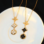 [Luxe] COLLIER ÉTOILE ET SOLEIL ONYX OR ROSE