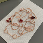 [Luxe]LUCKY SPRING 15 MOTIFS ROSE GOLD NECKLACE