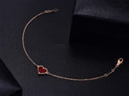 [Luxe]HEART CARNELIAN PINK GOLD BRACELET