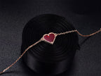 [Luxe]HEART CARNELIAN PINK GOLD BRACELET