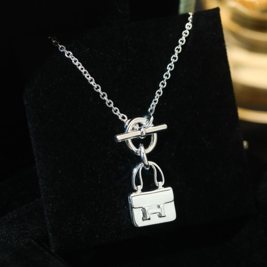 [Luxe]Collier pendentif POP H en argent