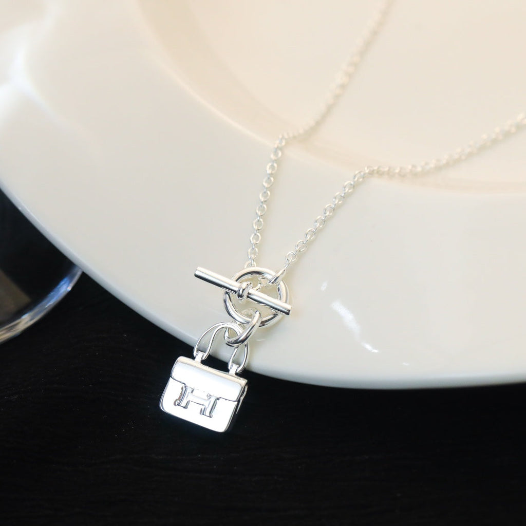 [Luxe]Collier pendentif POP H en argent