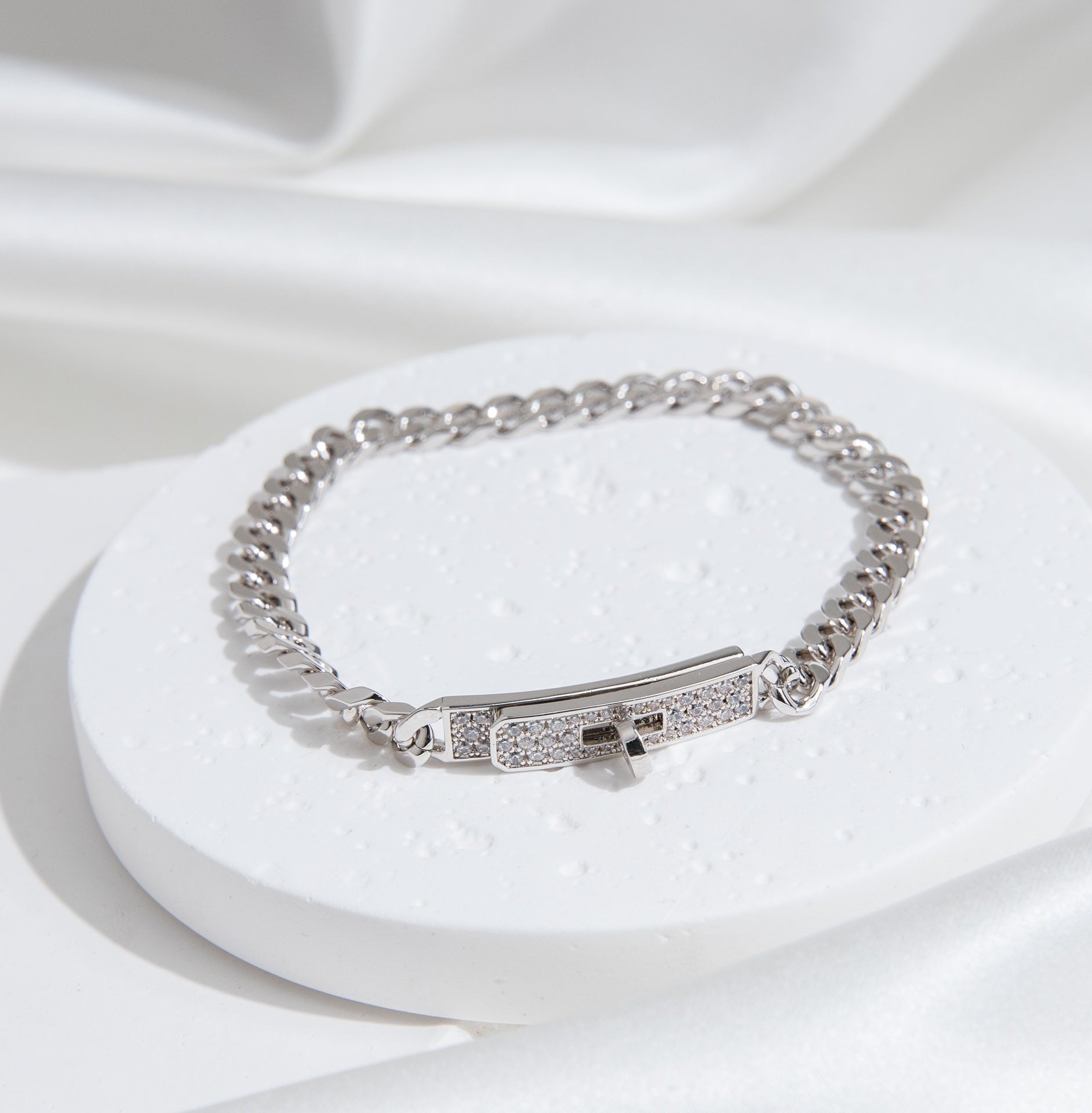 [Luxe]BRACELET CHAÎNE KELLY ARGENT DIAMANT