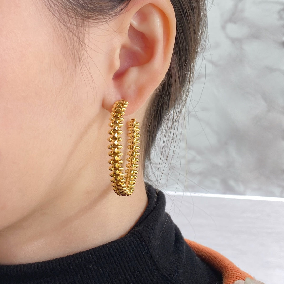 [Luxe Jewelry]CLASH HOOP LARGE EARRINGS