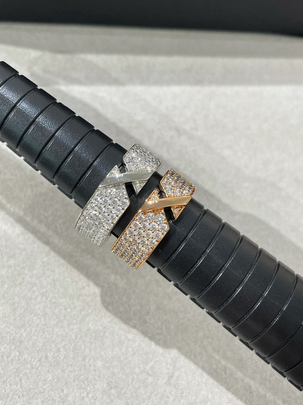 [Luxe]BAGUE PAVÉE DE DIAMANTS LIENS EVIDENCE