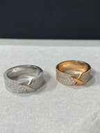 [Luxe]BAGUE PAVÉE DE DIAMANTS LIENS EVIDENCE