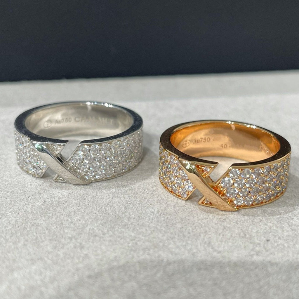 [Luxe]BAGUE PAVÉE DE DIAMANTS LIENS EVIDENCE