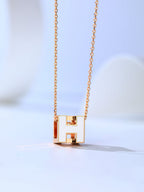 [Luxe]Collier H CAGE en or rose