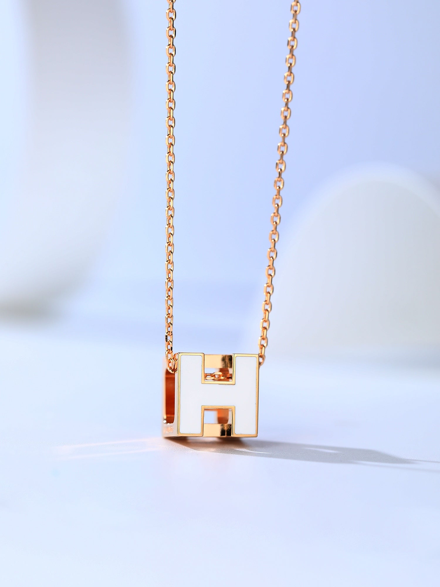 [Luxe]Collier H CAGE en or rose