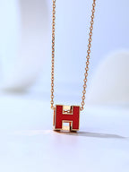[Luxe]Collier H CAGE en or rose