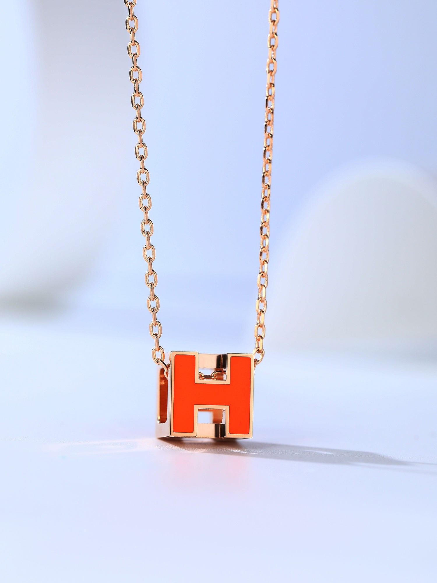 [Luxe]Collier H CAGE en or rose