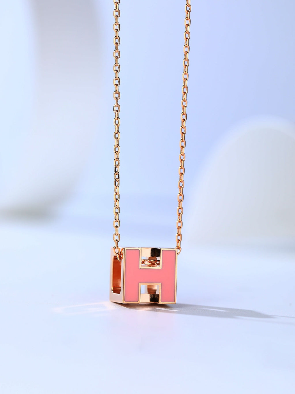 [Luxe]Collier H CAGE en or rose