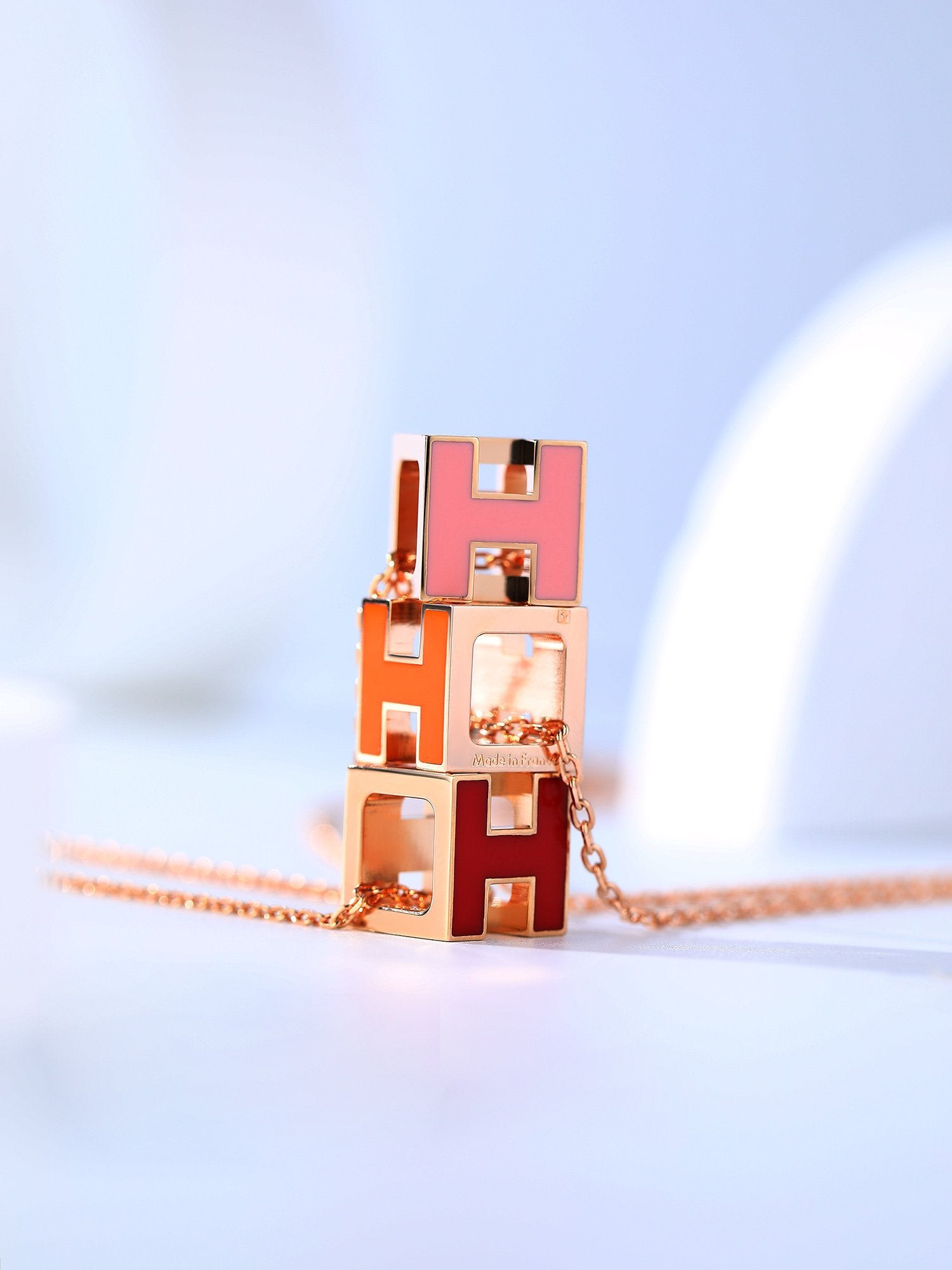 [Luxe]Collier H CAGE en or rose