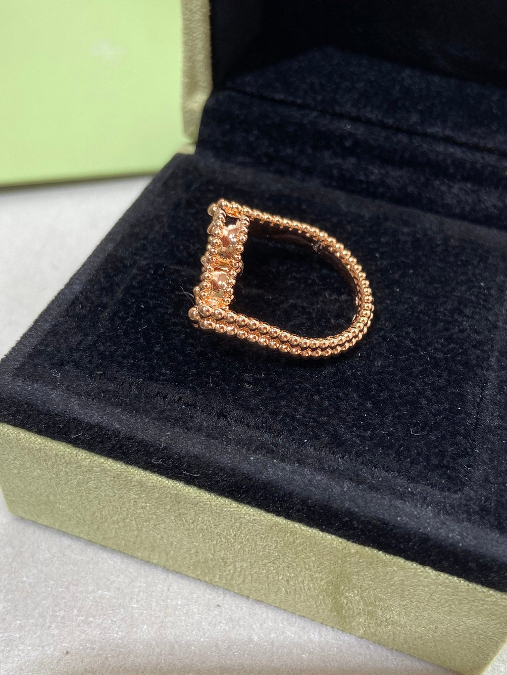 [Luxe]CLOVER RIVERSIBLE PINK GOLD RING