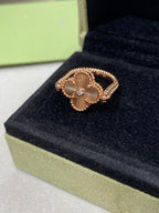[Luxe]CLOVER RIVERSIBLE PINK GOLD RING