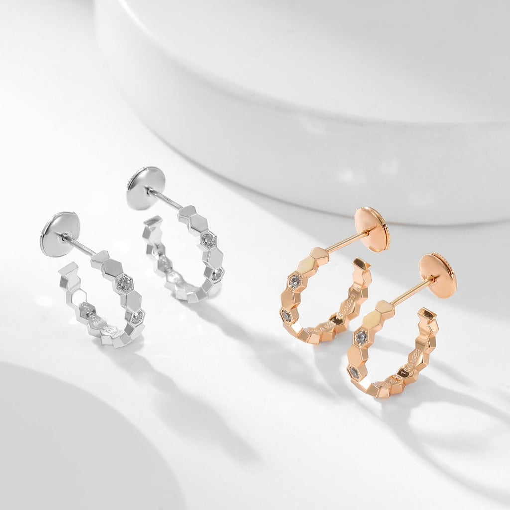 [Luxe]Boucles d'oreilles créoles en diamant BEE LOVE
