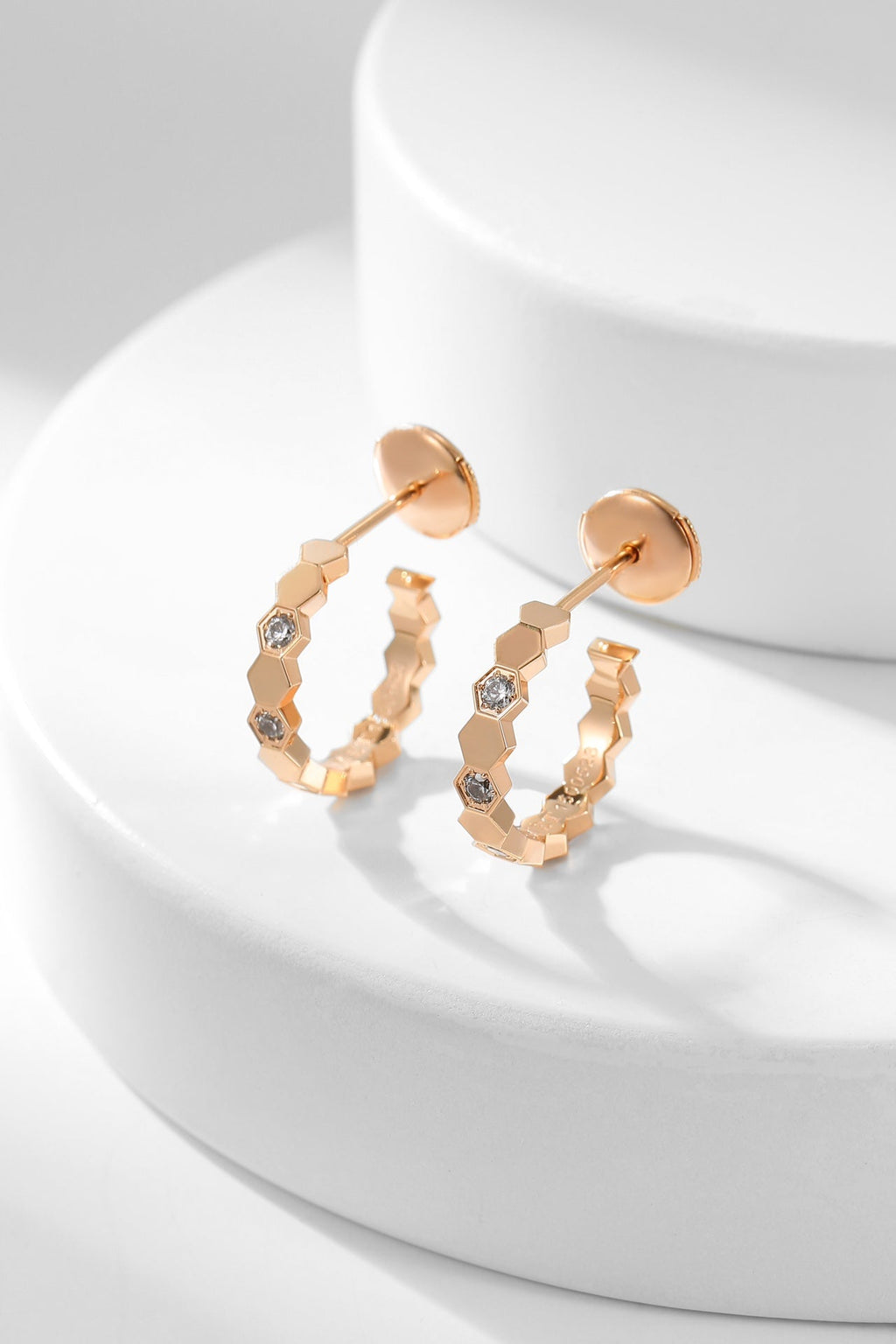 [Luxe]Boucles d'oreilles créoles en diamant BEE LOVE