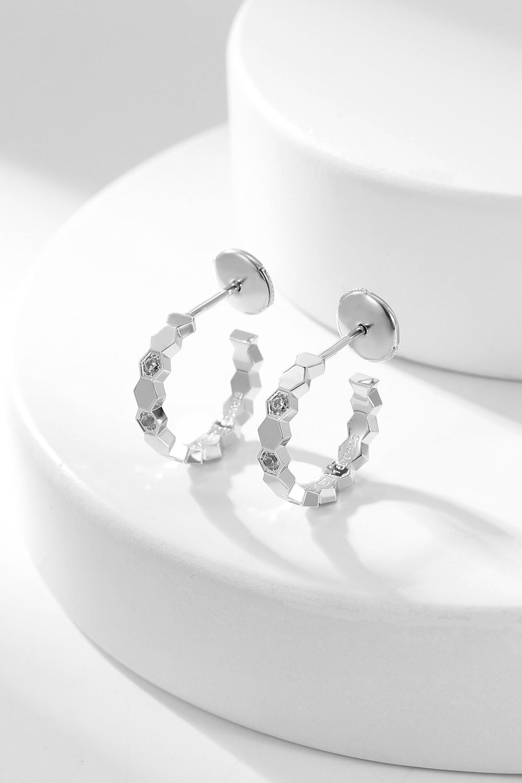 [Luxe]Boucles d'oreilles créoles en diamant BEE LOVE